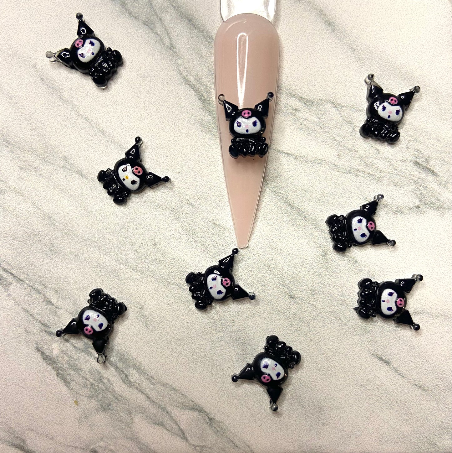 Black Kuromi Family Nail Charms Set-30pcs