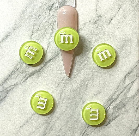 Green M&m Chocolate Nail Charm- 10 pcs